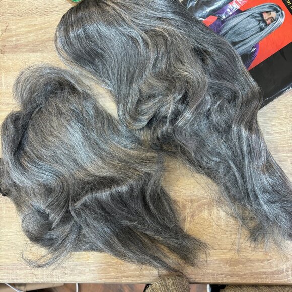 Wizard  Father Time Long Grey Wig and Beard Set NWT NOS - Picture 5 of 5